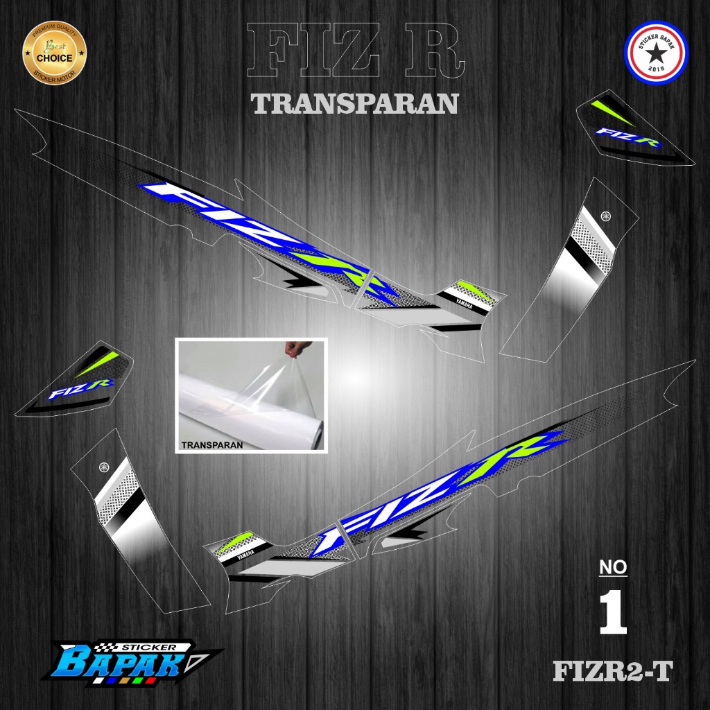 Yamaha FIZ R F1ZR Striping Sticker, วัสดุ UV ใส, FIZR2-T Code Variation ...