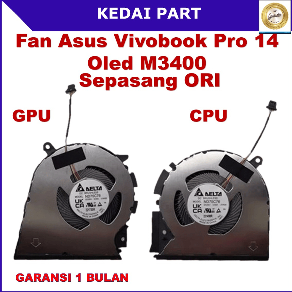 Ventilateur De Refroidissement GPU De Remplacement Pour ASUS VivoBook Pro 14x OLED (modèles M7400Q, M7400QE, X7400PC)