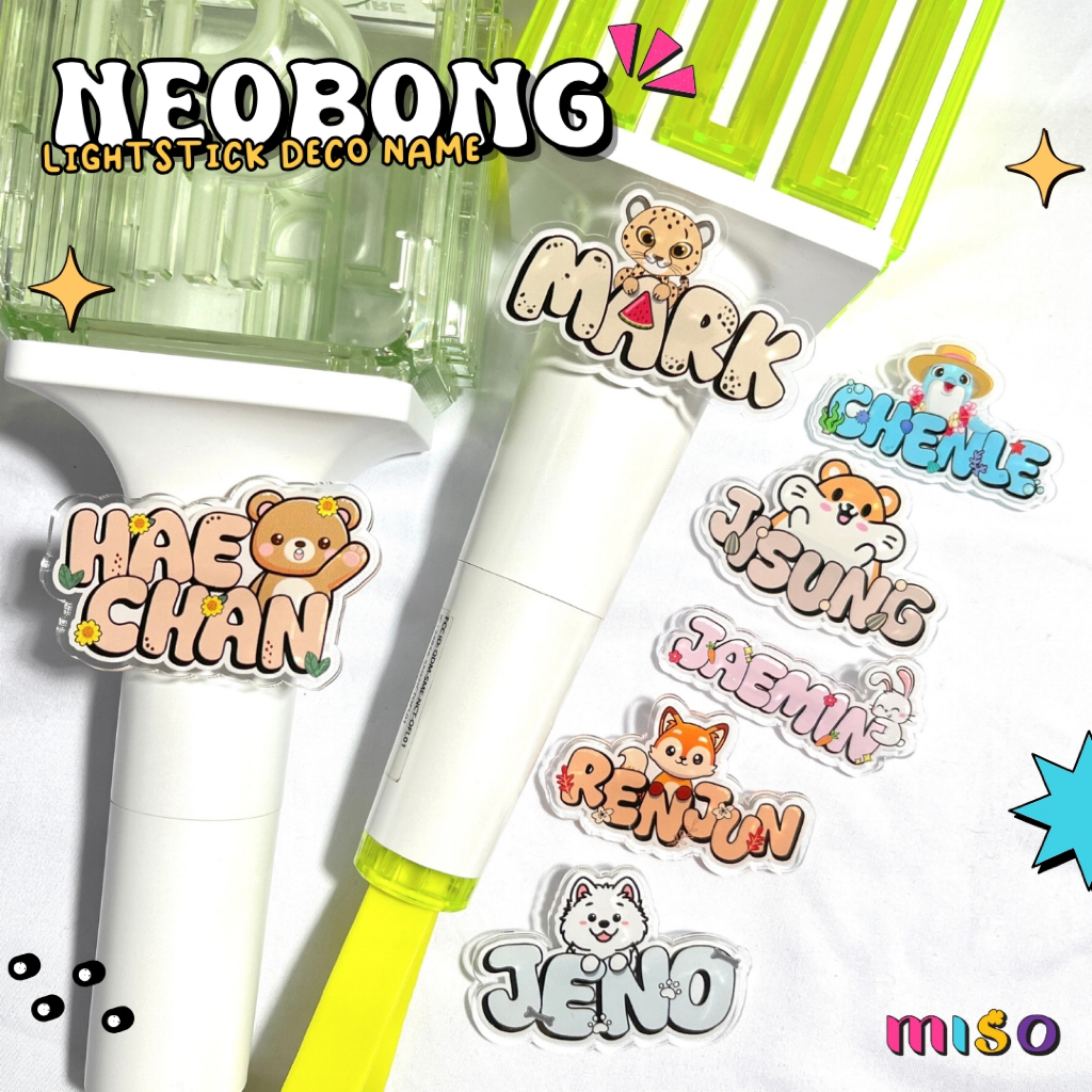NEOBONG NCT DREAM lightstick deco / ป้ายชื่อแท่งไฟอะคริลิค / ตกแต่งแท่ง ...