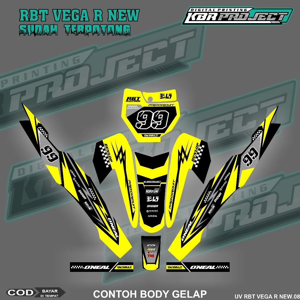 RBT/GTX VEGA R ใหม่ Variation สติกเกอร์ล่าสุด RBT Striping RBT ดัดแปลง ...