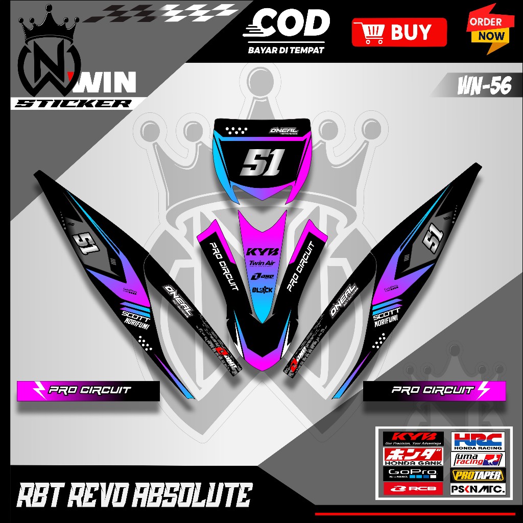 สติ๊กเกอร์ STRIPING REVO ABS 110 มอเตอร์ RBT BEBEK MODIF SUPERMOTO ใหม่ ...