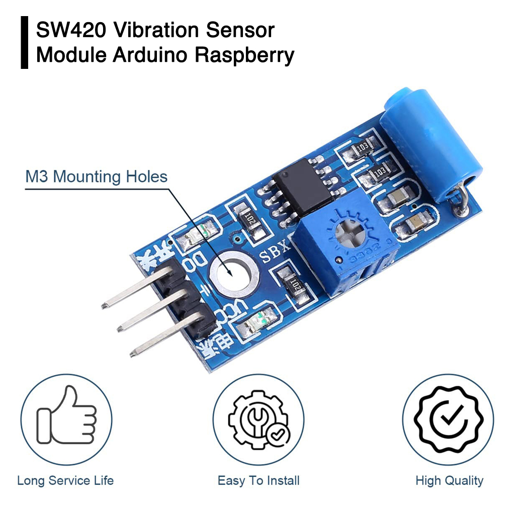 SW-420 SW420 โมดูลเซ็นเซอร์ตรวจจับความเคลื่อนไหวการสั่นสะเทือน NC Alarm ...
