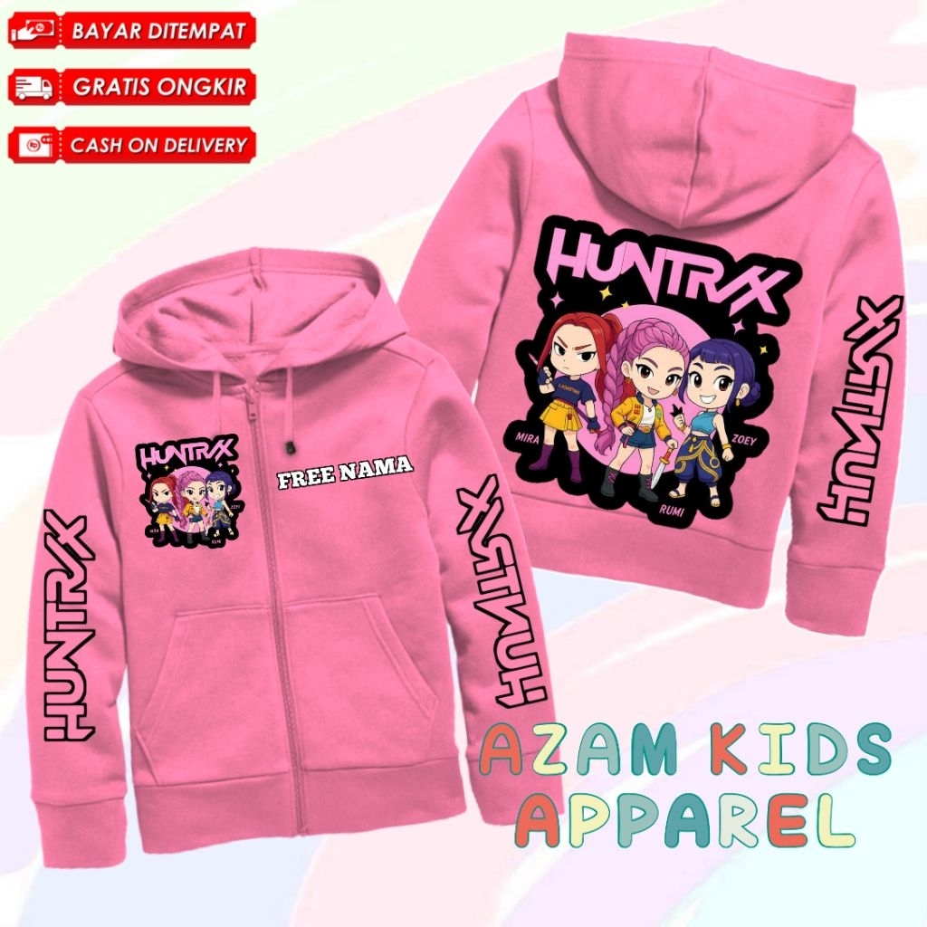 HUNTRIX KPOP DEMON HUNTERS CHILDRENS HOODIE JACKET ฟรีชื่อ / KPOP DEMON ...