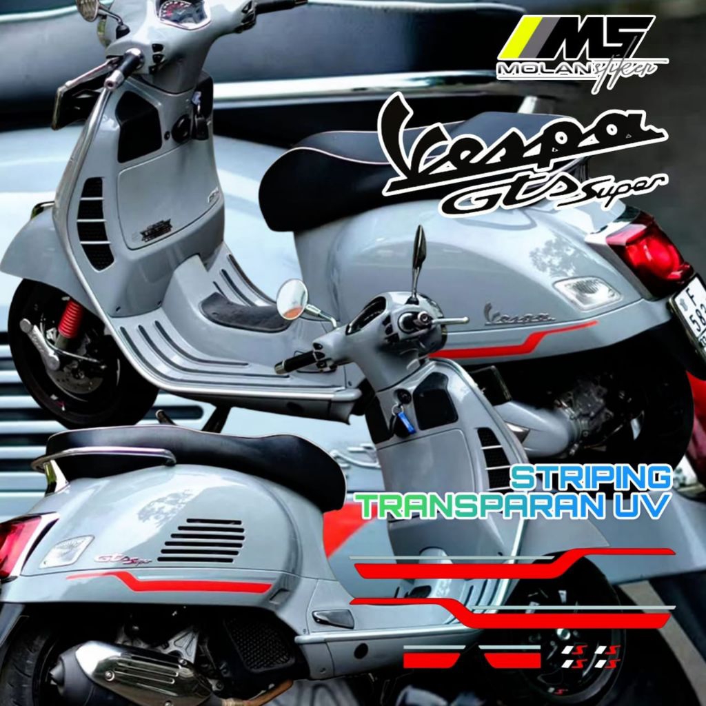 Decal สติกเกอร์ Striping Variation โปร่งใส Uv Vespa GTS 150 Super Vespa ...