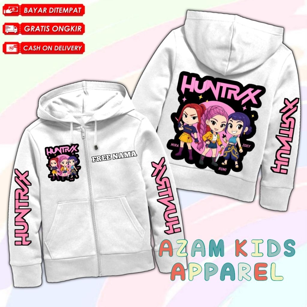 HUNTRIX KPOP DEMON HUNTERS CHILDRENS HOODIE JACKET ฟรีชื่อ / KPOP DEMON ...
