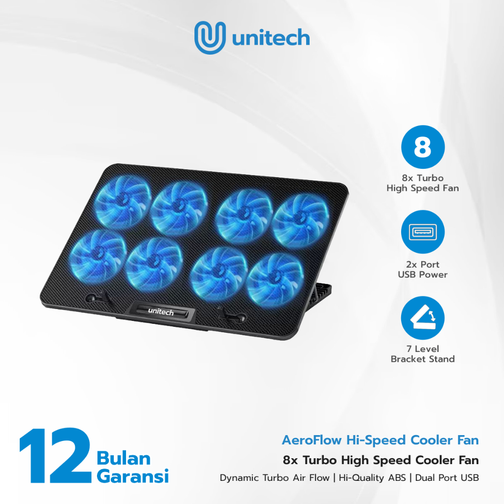 Unitech AeroFlow Hi Speed Cooler Fan Gaming Laptop Cooling Pad ...