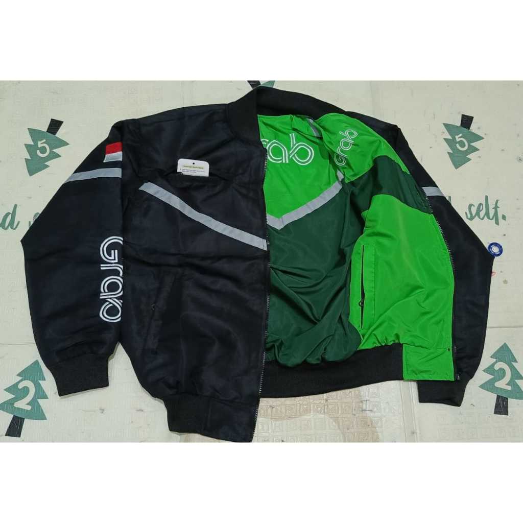 HIJAU ORIGINAL GRAB JACKET GREEN REVERSIBLE GRAB สีดําไม่ใช่การออกแบบ ...