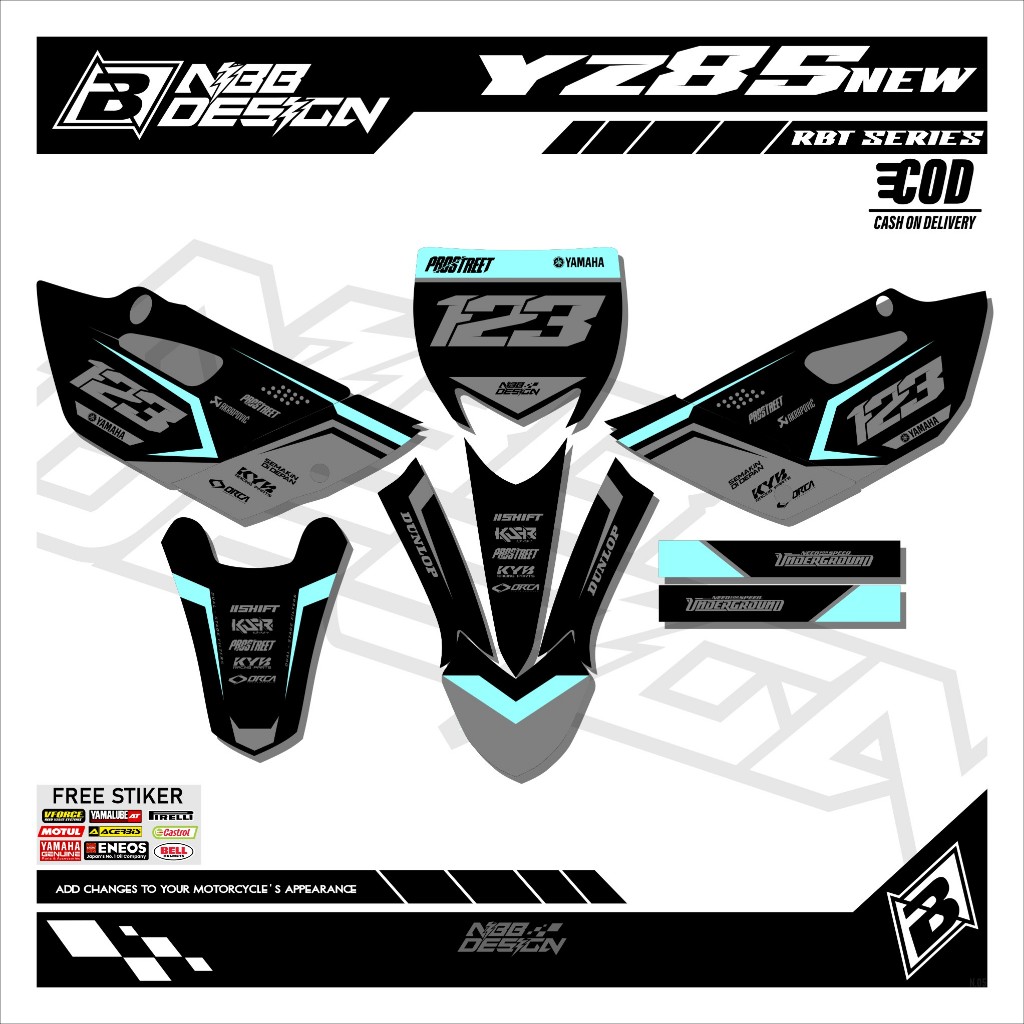 YZ 85 ใหม่ Decal สติกเกอร์ - YZ 85 NEW KX85 GTX85 BEBEK MODIF Striping ...