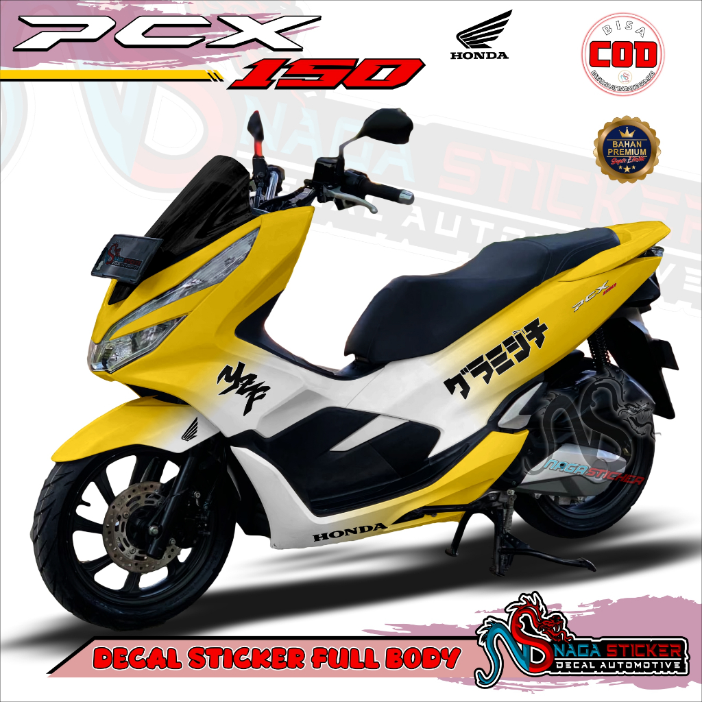 สติ๊กเกอร์รูปลอกมอเตอร์ Full Body Honda PCX 150 V1 Motif 2 สี Simple ...