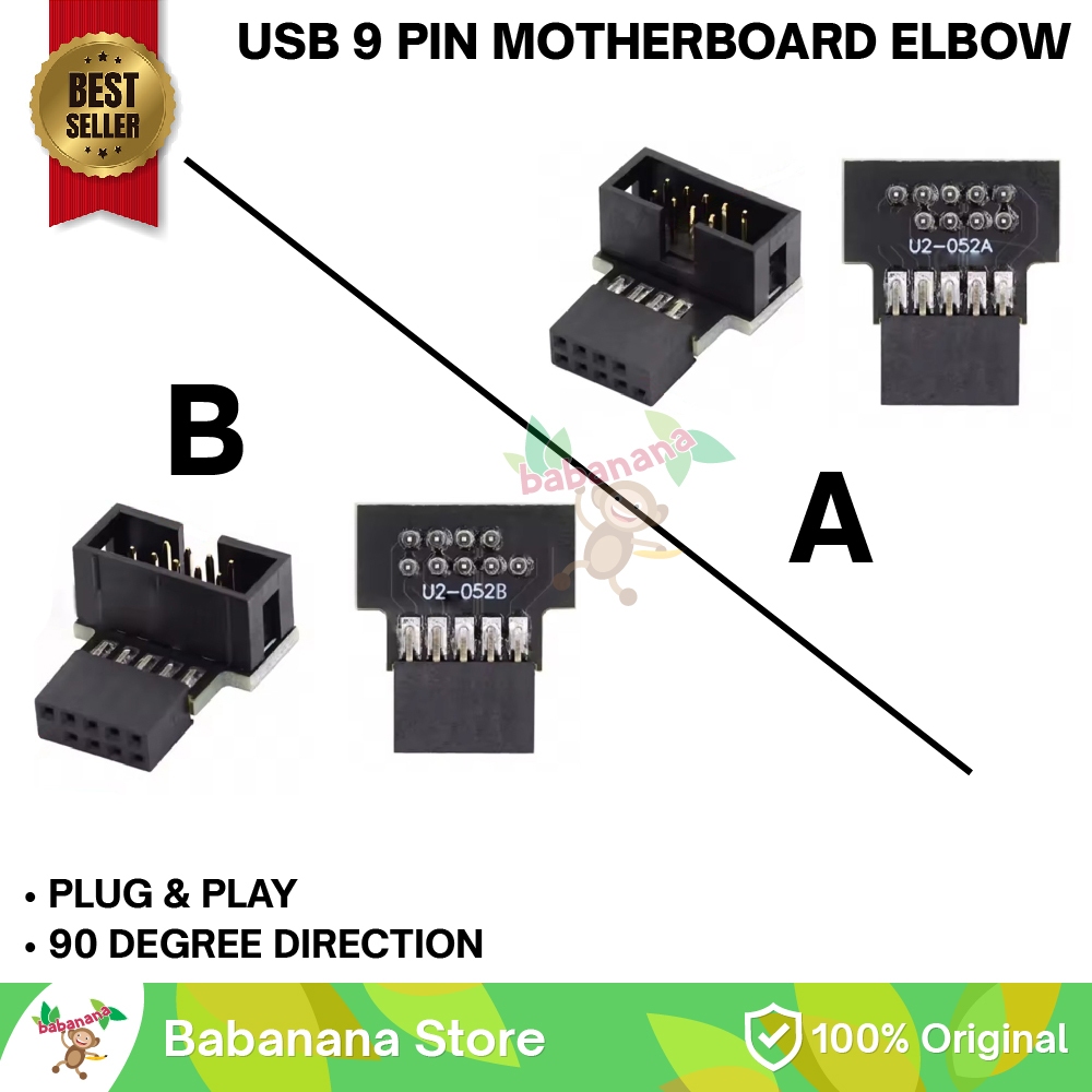 SIKU USB 2.0 9PIN DEGREE ADAPTER DIRECTION CHANGER 90 DEGREE 9 PIN ...