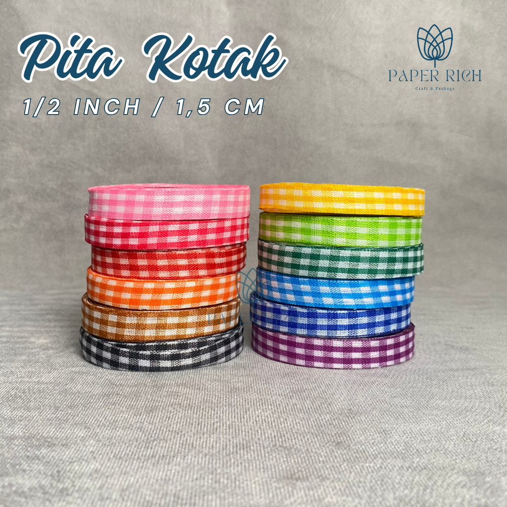 1/2 นิ้ว / 1.5 ซม. SQUARE RIBBON 20 ปี (18 เมตร) – กระดาษ RICH | Shopee ...