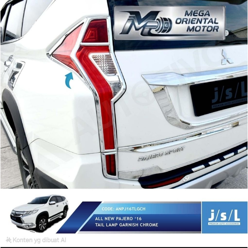 Jual Garnish Hitam Dob Lampu Belakang All New Pajero Sport 2016-2020 Ch
