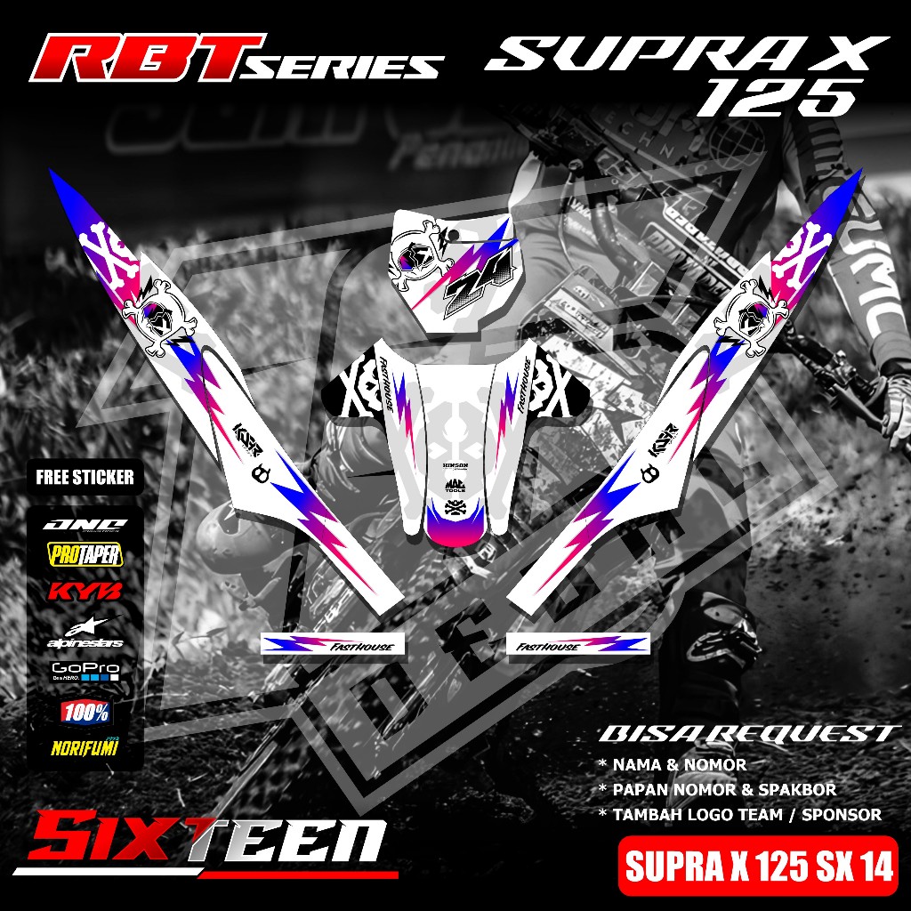 RBT/GTX SUPRA X 125 สติกเกอร์ล่าสุดดัดแปลง RBT เป็ดรถจักรยานยนต์ ...