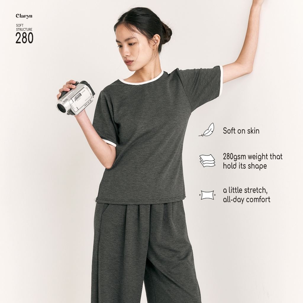 CLARYN - Belle Top -เสื้อยืดผ่อนคลายสองอัน | Shopee Thailand