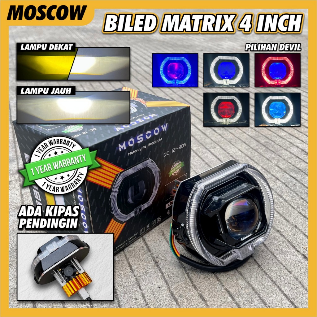 CAHAYA PROJECTOR BILED CUT OFF MINI 4 INC FAR NEAR ไฟสีขาวพร้อมพัดลม ...