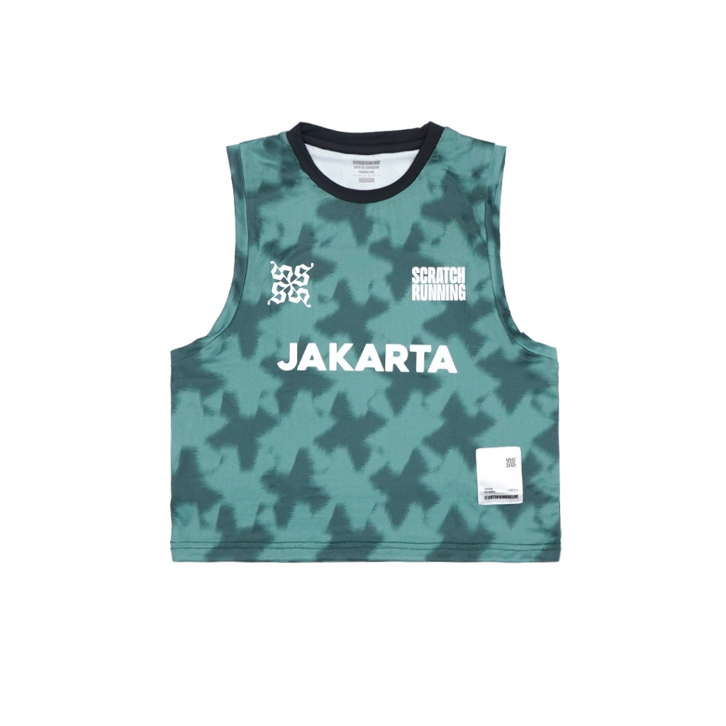 เสื้อยืดครอปคอนกรีต Scratchline Running ผู้หญิงสีเขียว | Shopee Thailand