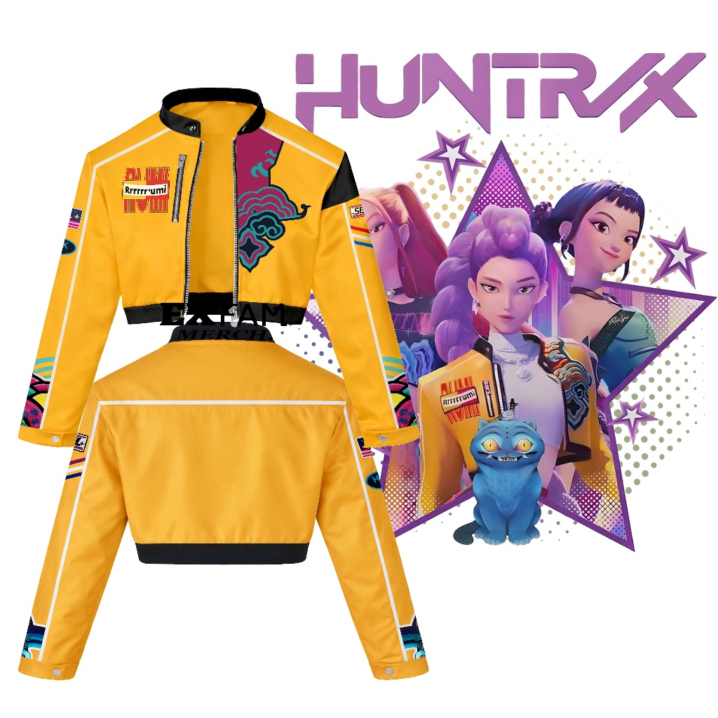 Rumi การ์ตูน Netflix ชุดนักล่าปีศาจ Huntrix Golden Kids Crop Top Jacket ...