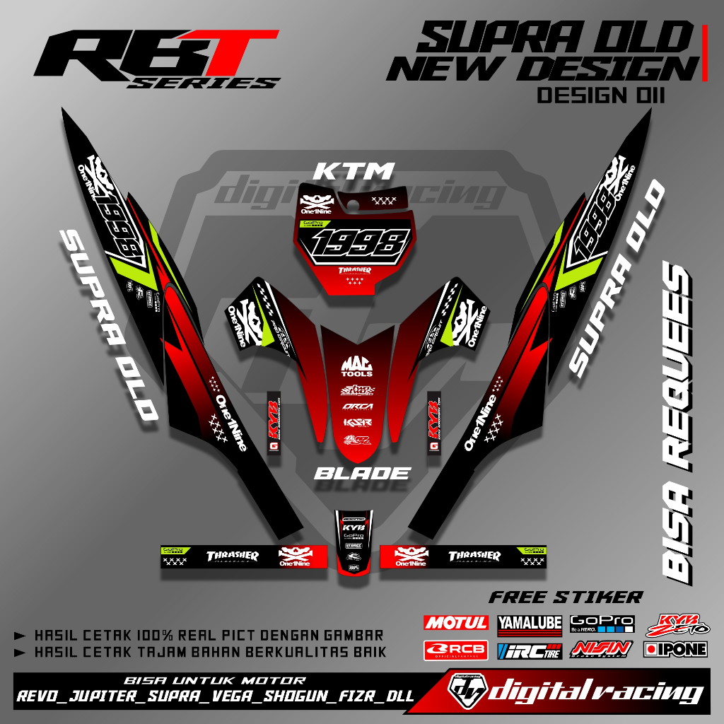 รูปลอก RBT Supra x 125 Old Lama KTM Board Supra Body Fender Blade ...