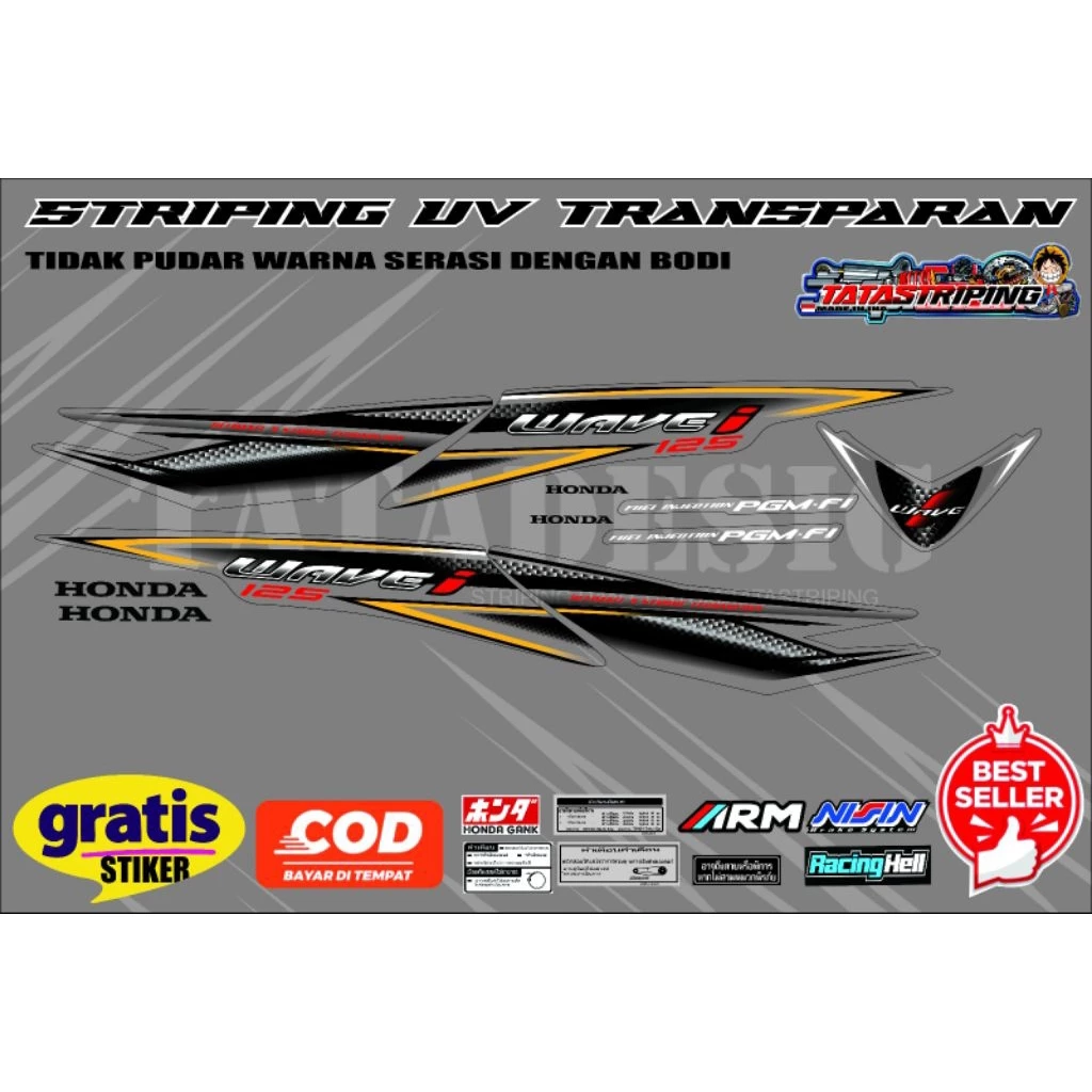 สติกเกอร์แต่งมอเตอร์ไซค์ TRANSPARENT WAVE STRIPING 125 รูปที่ 4