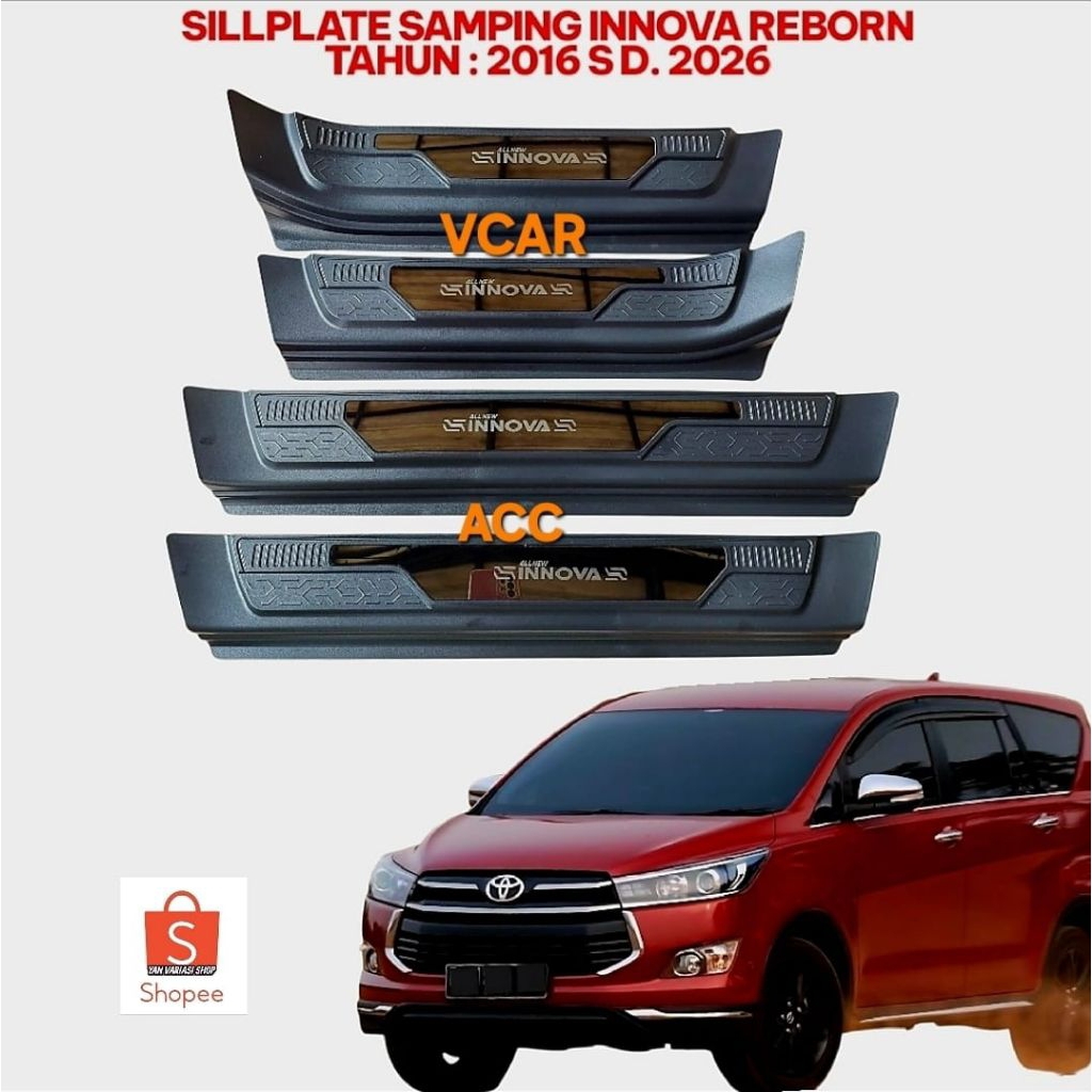 แผ่นธรณีประตูด้านข้างสําหรับ Toyota All New Innova Reborn 2016 ถึง 2026 ...