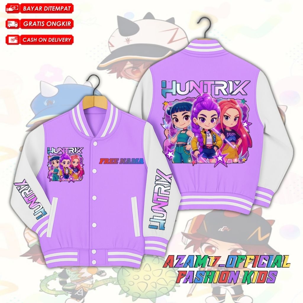 Huntrix KPop Demon Hunters Kids Varsity Baseball Jacket ชื่อฟรี / KPop ...