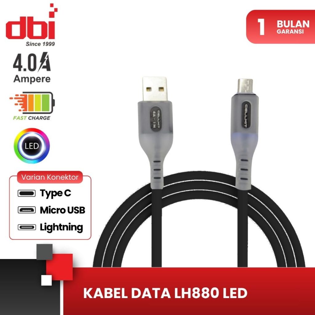 CELLKIT Type C PD Micro USB 4A Fast Charging LED Data Cable Android 1M ...