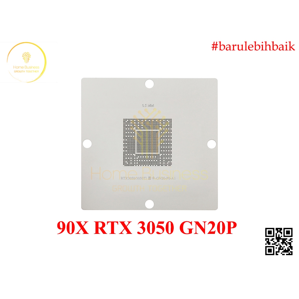 BGA ลายฉลุลายฉลุแผ่นแม่พิมพ์ 90X90 90X แม่แบบ Reballing GPU NVIDIA RTX ...