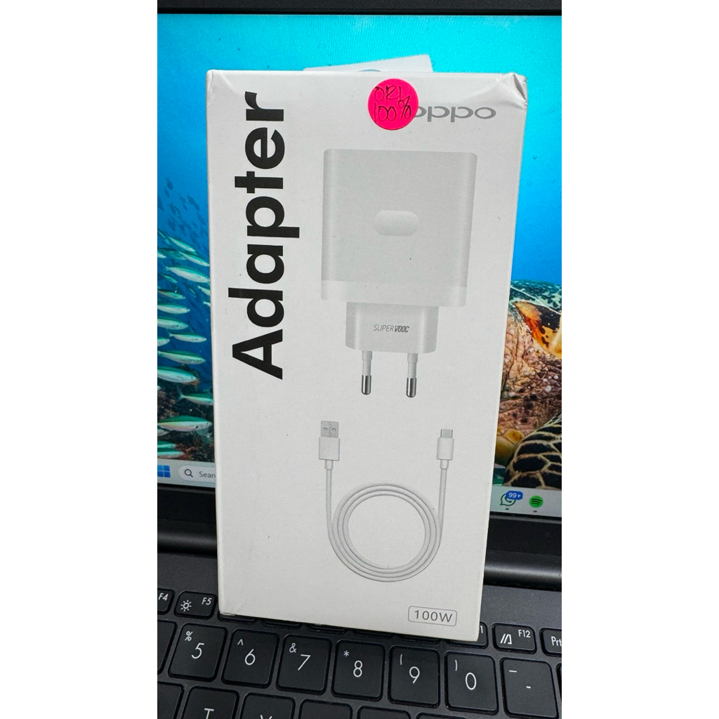 (100%) TRAVEL CHARGER OPPO 100W SUPER VOOC BATOK + USB TYPE C CABLE ...