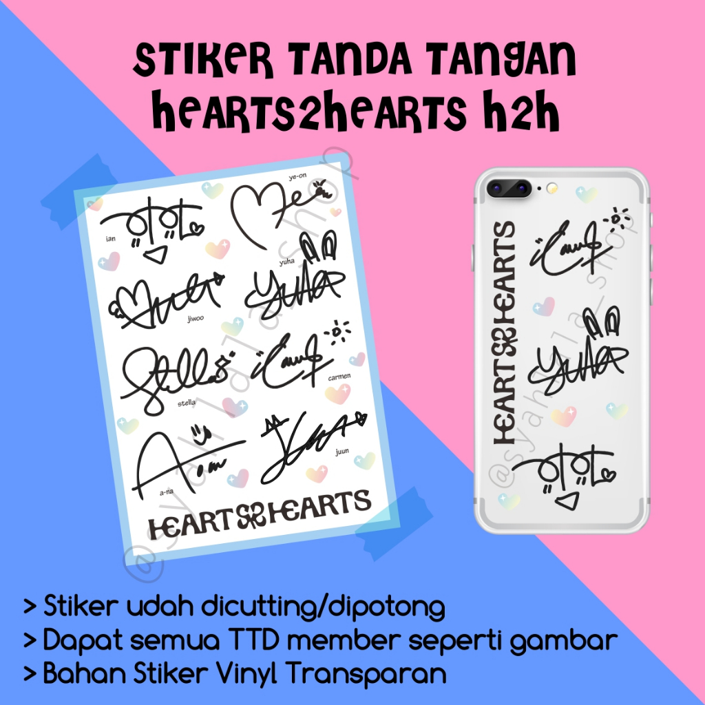 HEARTS2HEARTS H2H CARMEN IAN JIWOO YUHA ANA JUUN YEON STELLA SIGNATURE ...