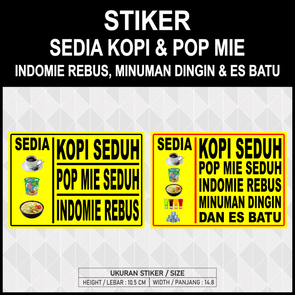 Ready Stickers Coffee Pop Noodles Indomie ต้มเครื่องดื่มเย็นก้อน ...