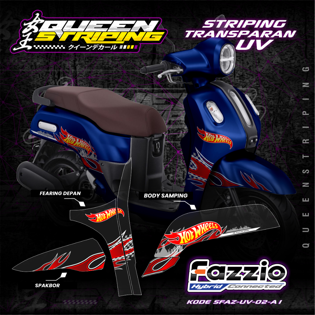 FAZZIO Motorcycle Transparent UV Striping Sticker - Fazzio Motorcycle ...