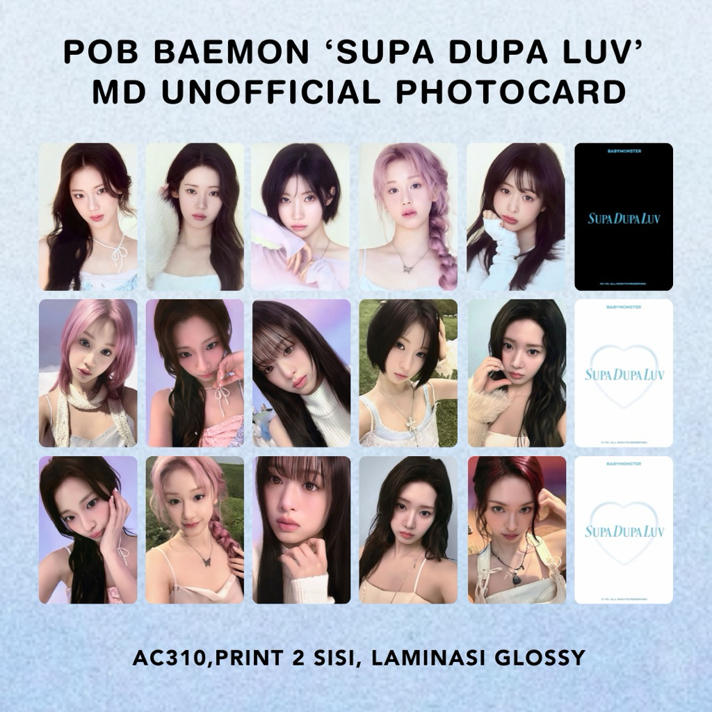 POB BABYMONSTER SUPA DUPA LUVCUTE MD UNOFFICIAL PHOTOCARD PC เก็บ ...