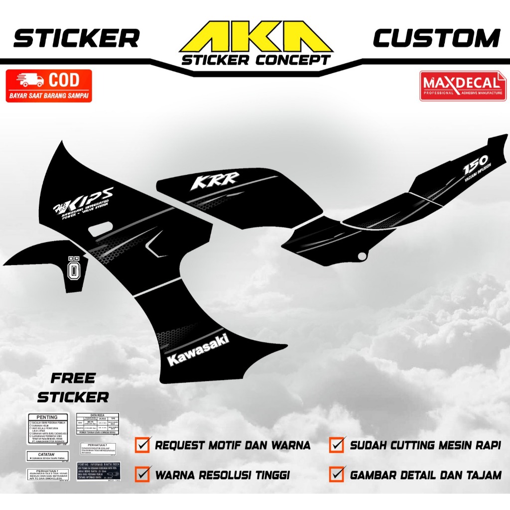 Kawasaki Ninja KRR SSR SE สติ๊กเกอร์แถบอุจจาระสูงสุดแบบใส (ขอขอได้ ...