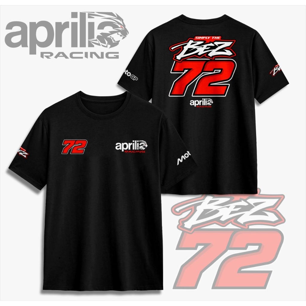 เสื้อยืด MotoGP Aprilia Racing 2026 รุ่นล่าสุด Marco Bezzecchi 72 ...