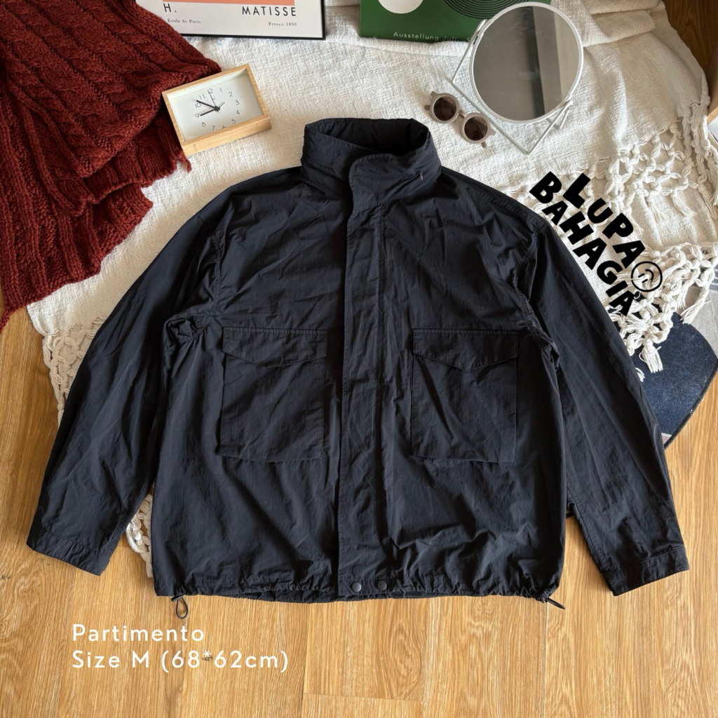 PARTIMENTO Black Nylon Big Pocket Oversize Jacket ไซส์ M fit XL • ของ ...