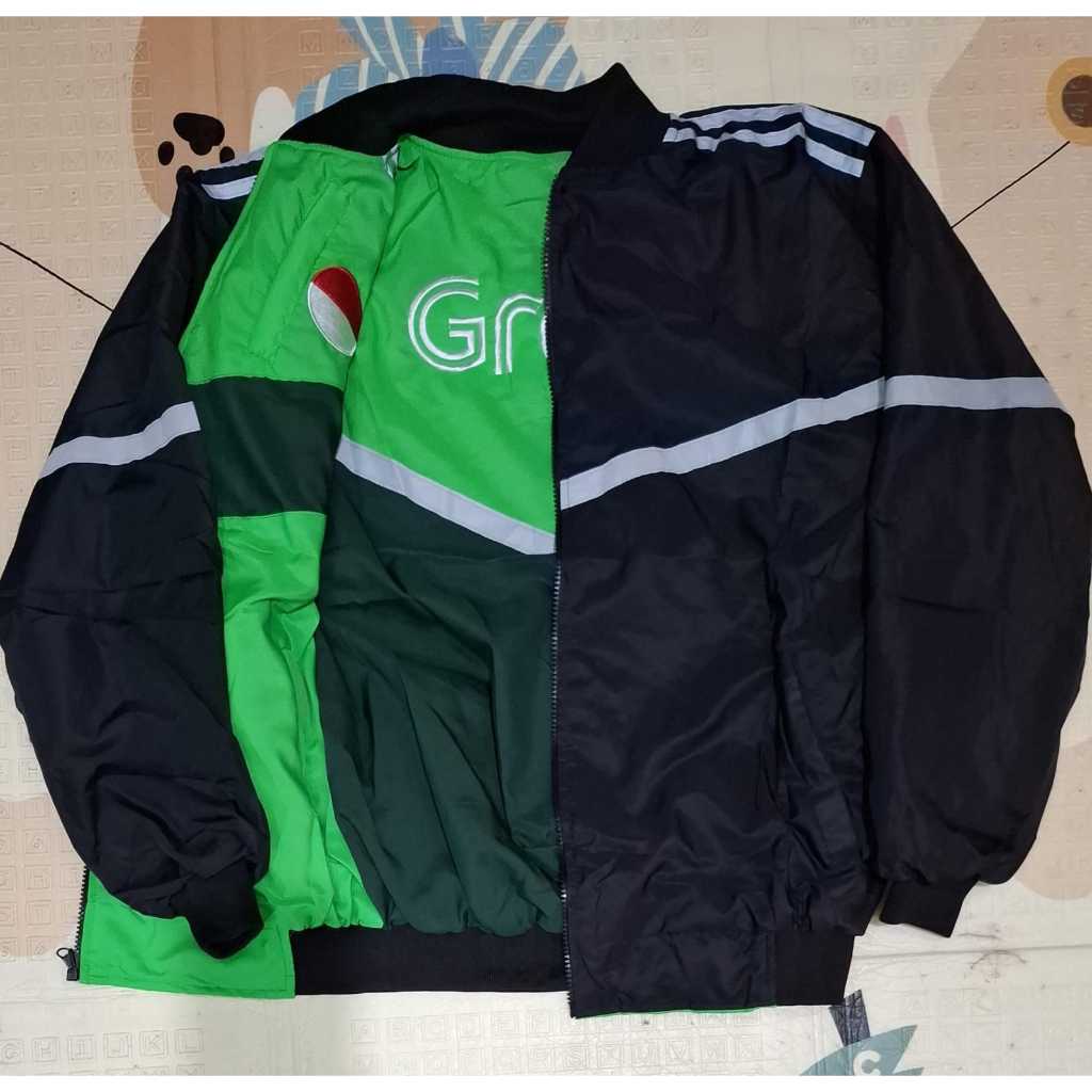GRAB REVERSIBLE JACKET เสื้อแจ็คเก็ตสีดําพร้อมกันน้ํา LIST ALL ใหม่ ...