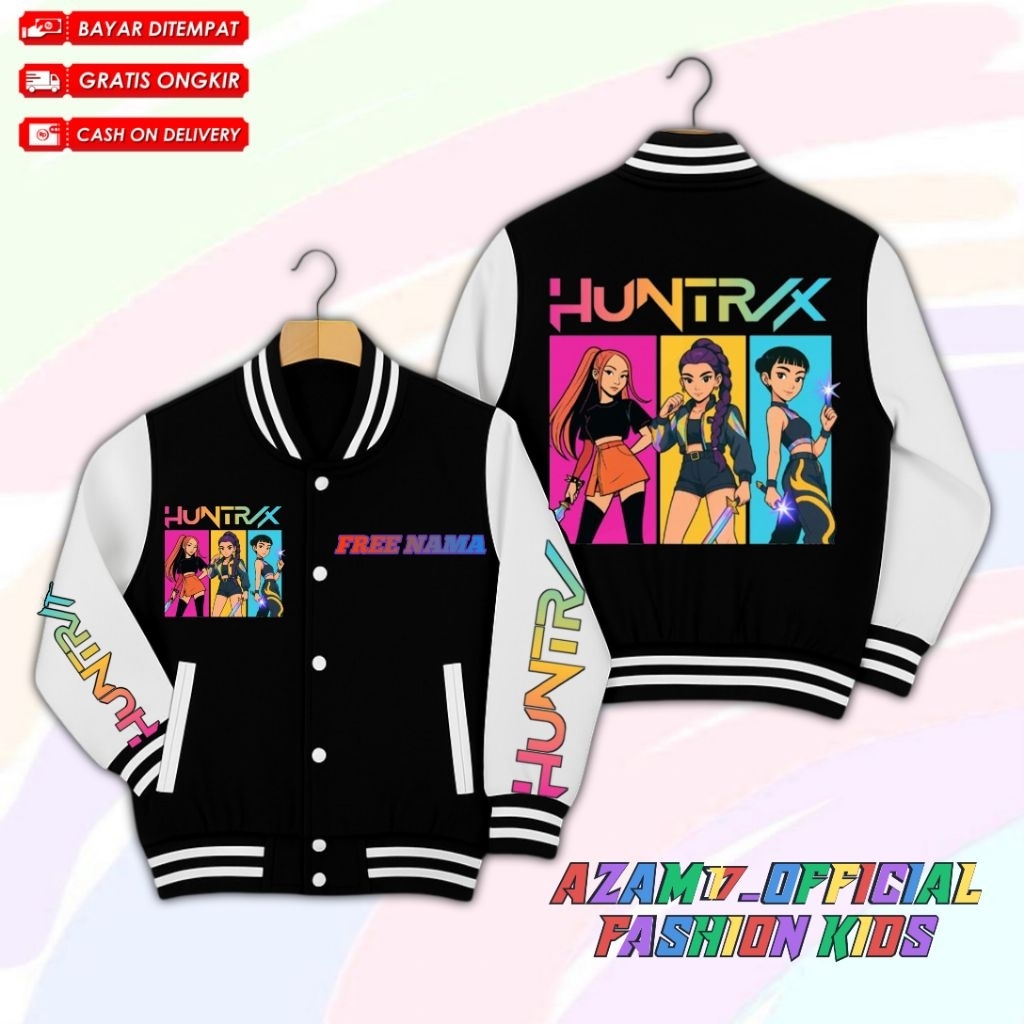 Huntrix KPop Demon Hunters Varsity Baseball Jacket ชื่อฟรี / KPop Demon ...