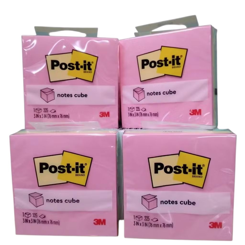 3M Post-it Original Notes Cube 654 Pastel 3x3 สีพาสเทล 225 แผ่น ...