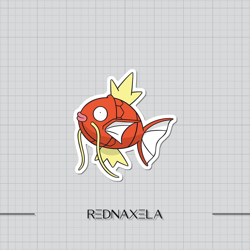 สติ๊กเกอร์ไวนิล Magikarp โลโก้โปเกมอน สติ๊กเกอร์กระเป๋าเดินทาง ...