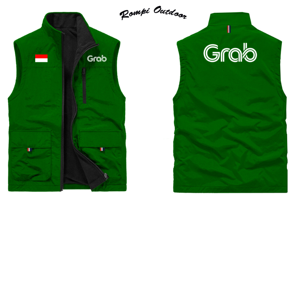เสื้อแกร็บ โอซอล | Original Grab Jacket - Grab Ojol Outdoor Vest ...