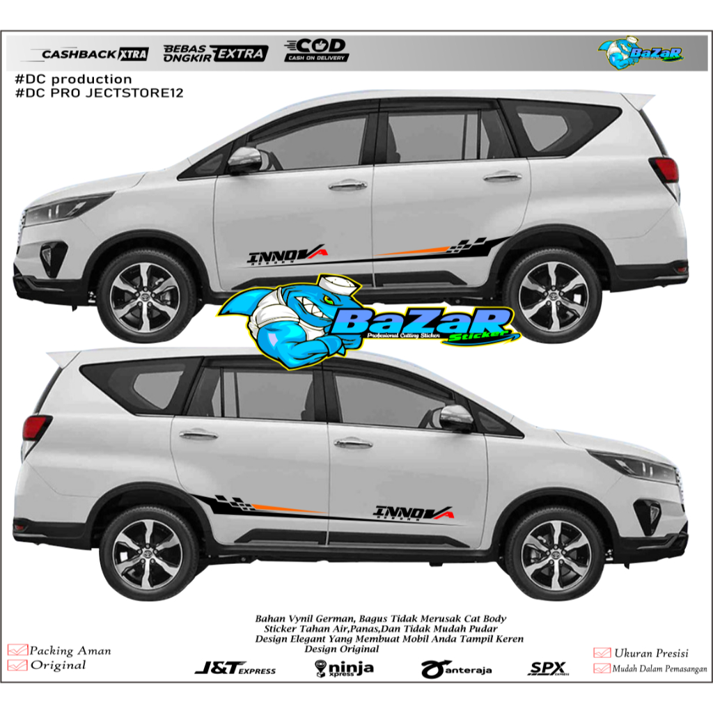 สติ๊กเกอร์โตโยต้า INNOVA REBORN INNOVA REBORN SIDE BODY STICKER ...