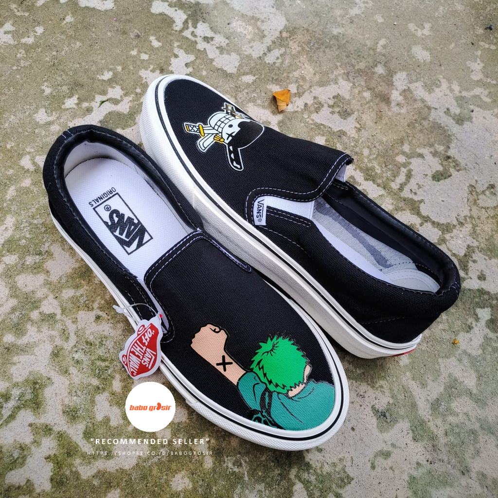 รองเท้าผ้าใบ-vans-slip-on-one-piece-วาฟเฟิล-dt-กันลื่น-นําเข้าจากจีน