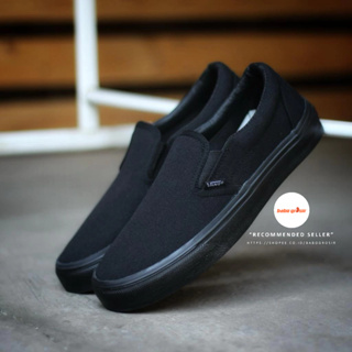 Hitam รองเท้าสลิปออน สีดํา สําหรับผู้ชายและผู้หญิง | รองเท้าแตะ Vans แบบสวม คุณภาพสูง สีดํา สไตล์คลาสสิก