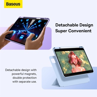 Baseus เคสแม่เหล็ก แบบนิ่ม หลายเหลี่ยม สําหรับ ipad Pro 12.9 11 10.9 10.2 8.3 นิ้ว 2021 2022