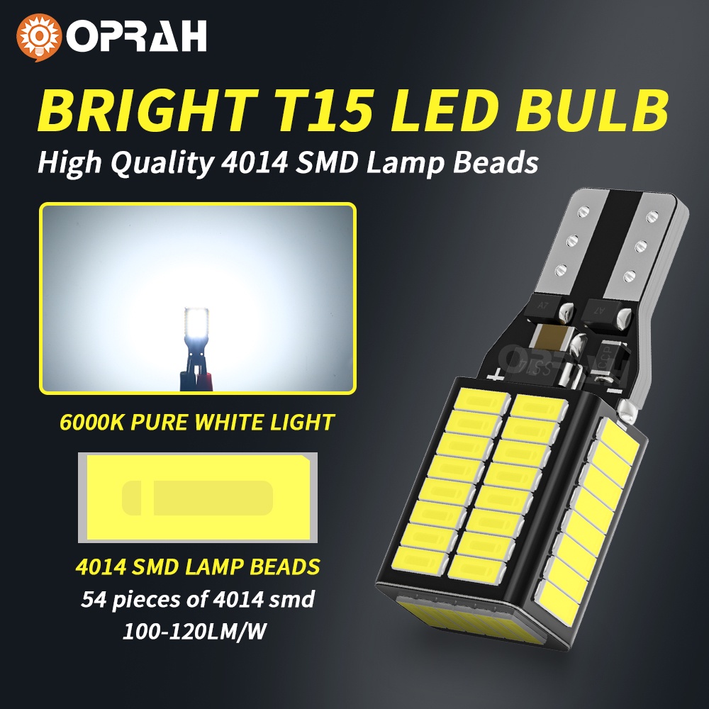 2-ชิ้น-หลอดไฟเลี้ยว-led-t15-w16w-4014-54smd-12v-24v-แบบเปลี่ยน-สําหรับจอดรถยนต์