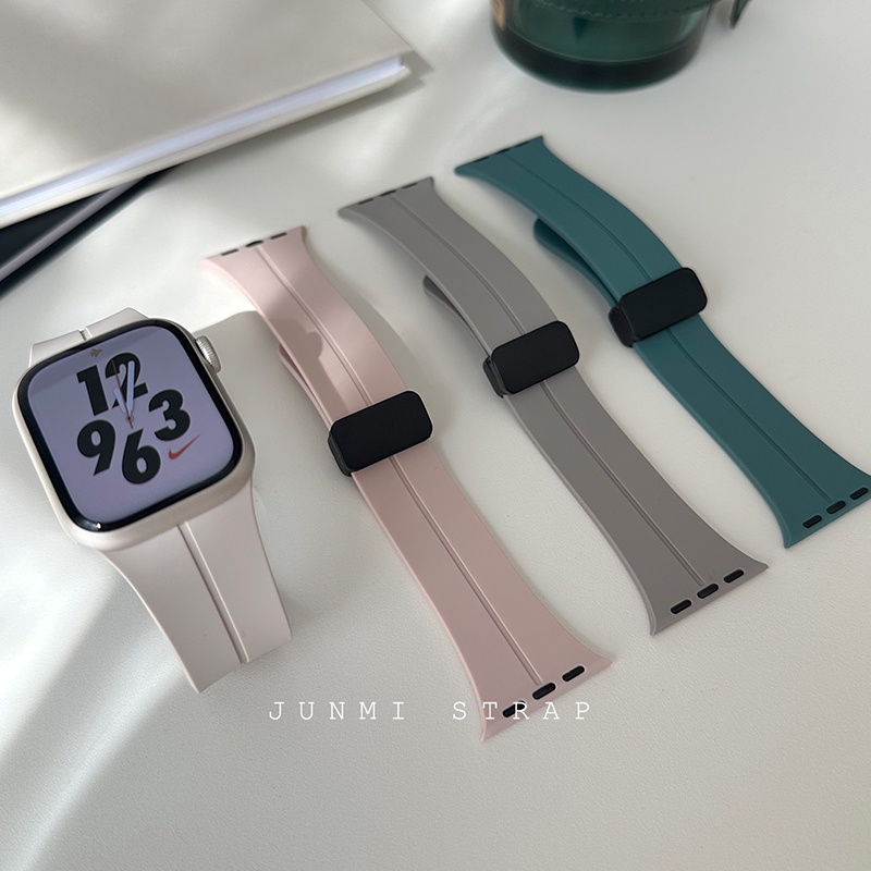 สายนาฬิกาข้อมือซิลิโคนแม่เหล็ก-สําหรับ-smart-watch-series-8-se-7-6-5-3-iwatch-ultra-band-49-มม-44-มม-45-มม-41-มม-40-มม-42-มม-38-มม-45-มม