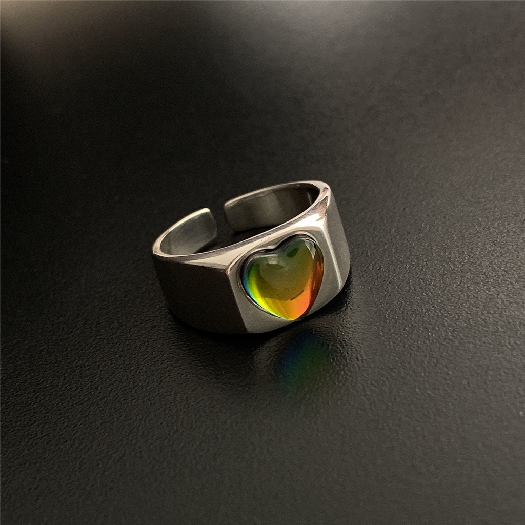 แหวนเงินแท้-เกรด-s925-รูปหัวใจ-หรูหรา-สีสันสดใส-สไตล์เรโทร-สําหรับผู้หญิง-u55