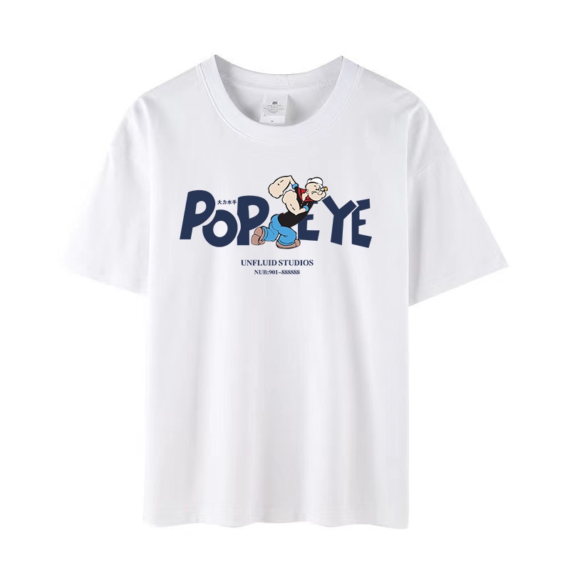 เสื้อยืด-ผ้าฝ้ายแท้-พิมพ์ลายการ์ตูนอนิเมะ-popeye-yh-639-220-กรัม