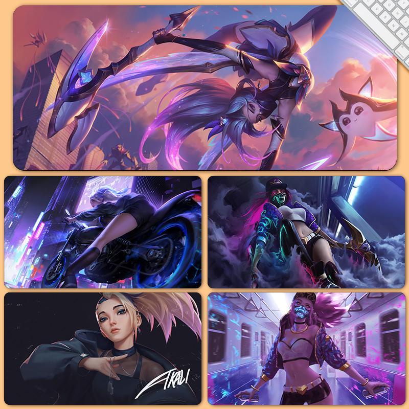 แผ่นรองเมาส์-ขนาดใหญ่-ลาย-league-of-legends-kda-guardian-of-legends-akali-สําหรับเล่นเกม