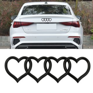 【Audi】ใหม่ แหวนโลโก้ รูปหัวใจ สี่ห่วง สําหรับตกแต่ง Audi A3A4A6LQ5